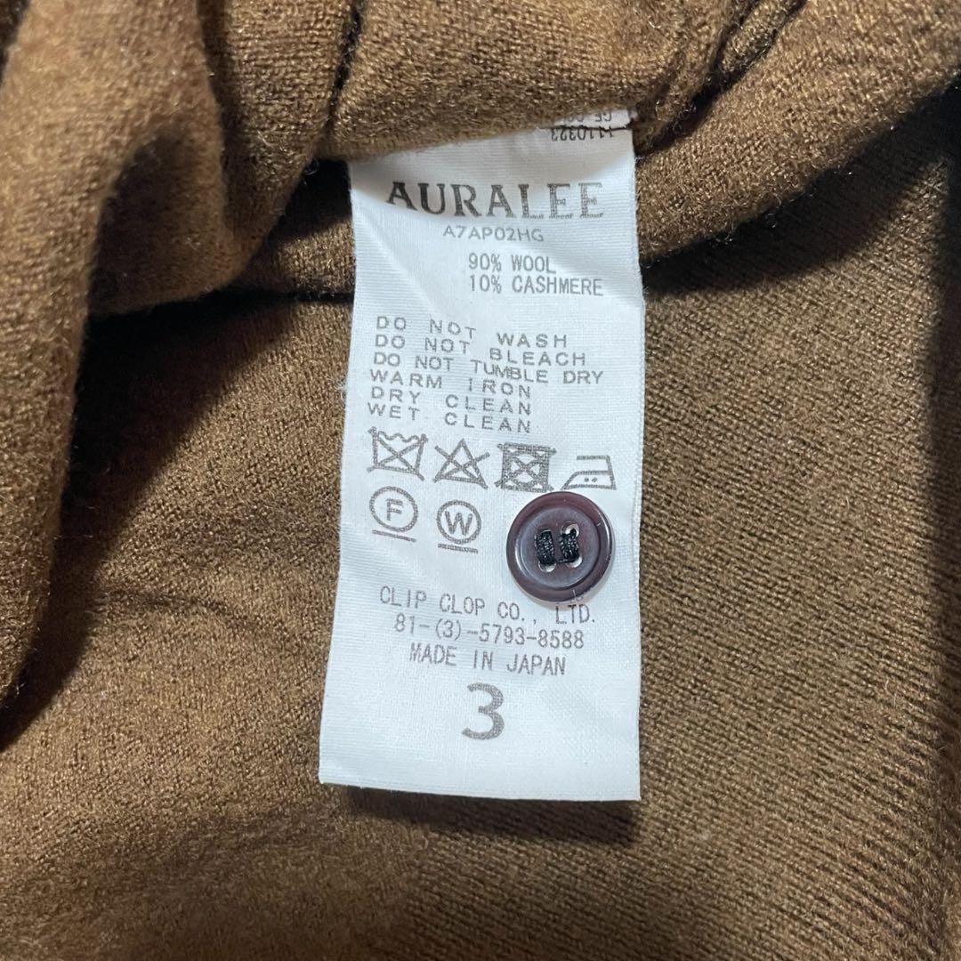 AURALEE オーラリー カシミヤ混 ニットポロ ブラウン L レディース