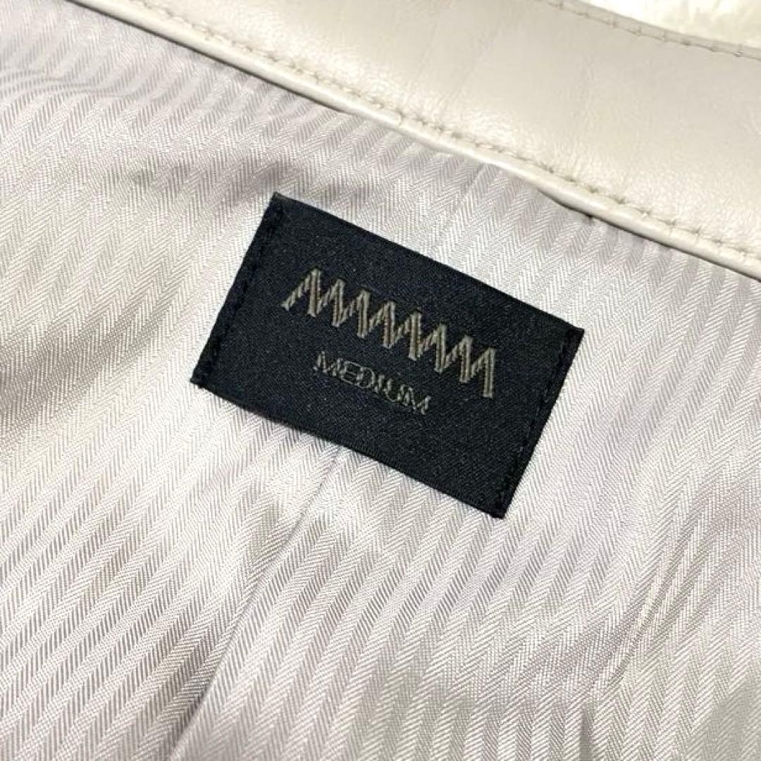 MMMM ✨希少良品✨ シングルライダース レザージャケット ライトグレー 羊革