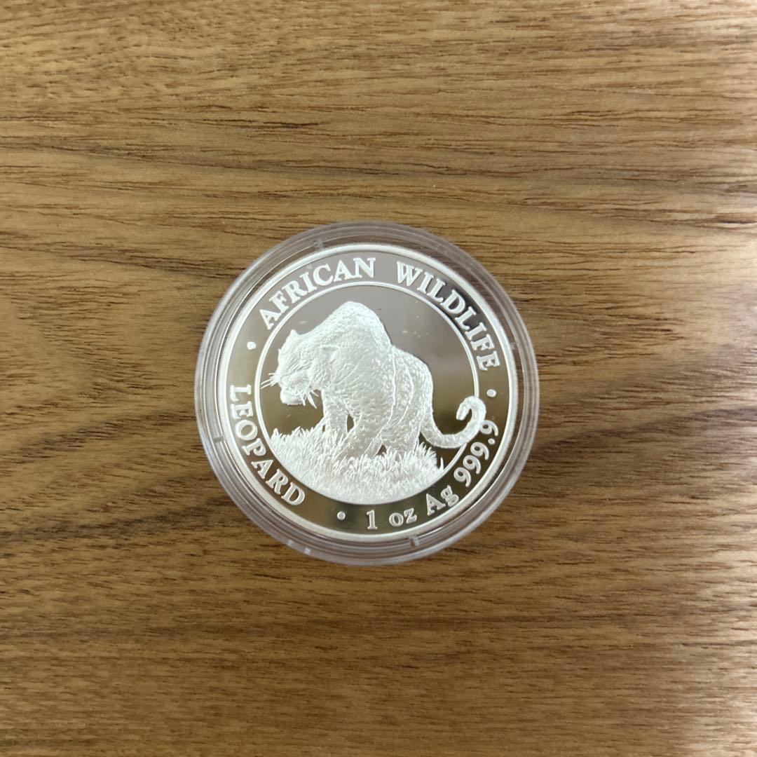純銀メダル　ソマリア　レオパード(ヒョウ)