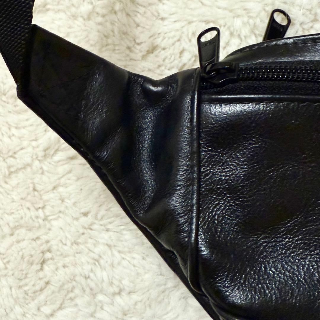新品未使用タグ付 VANSON レザーポーチ ボディバッグ ブラック