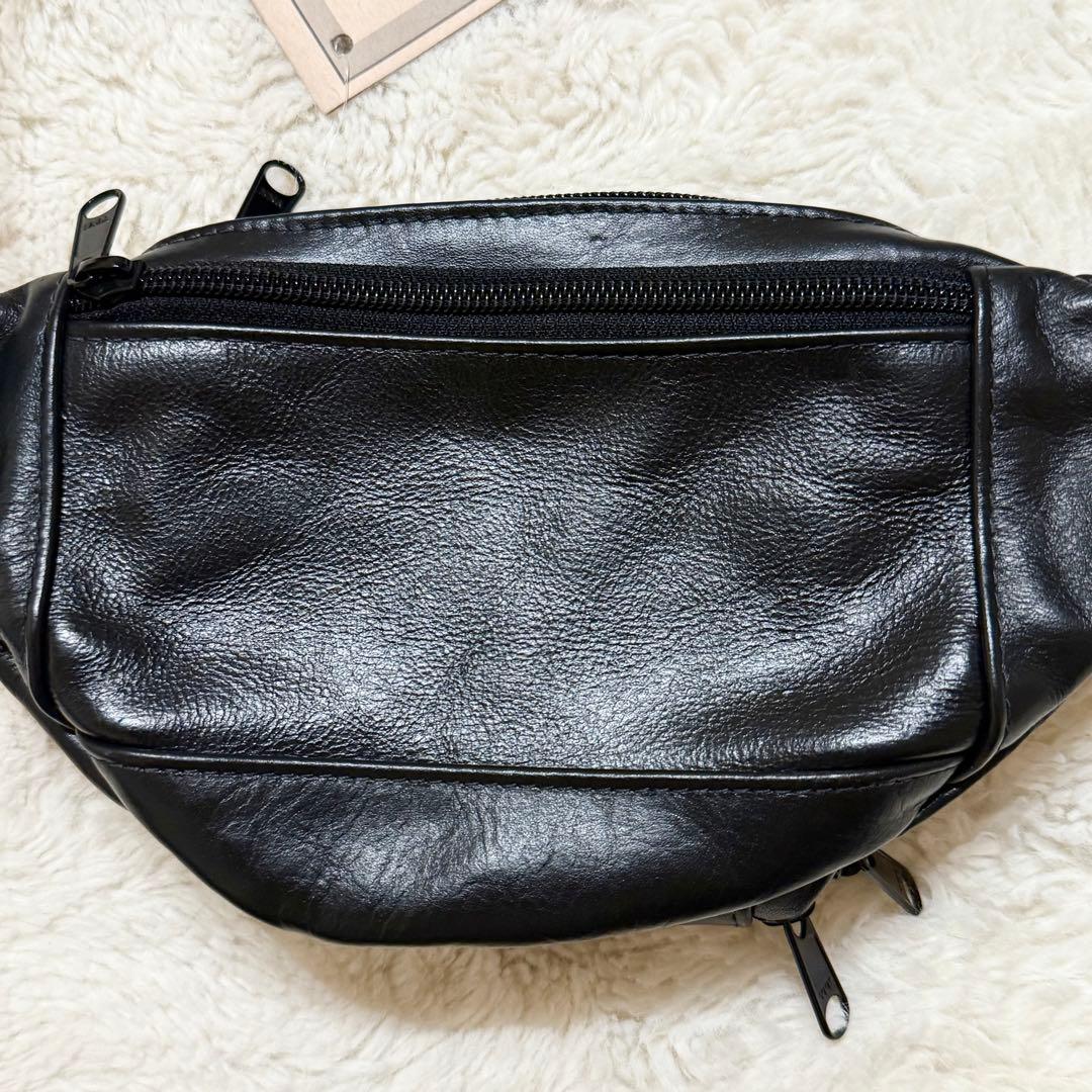 新品未使用タグ付 VANSON レザーポーチ ボディバッグ ブラック