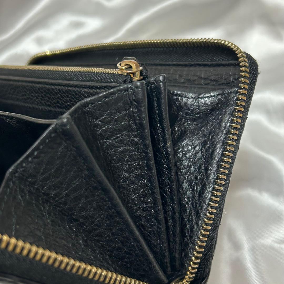 【美品】GUCCIグッチ 長財布 ラウンドファスナー パイソン 蛇革 黒 レザー