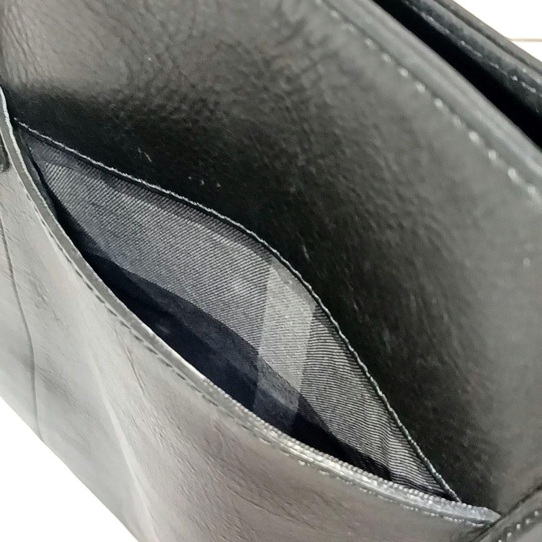 A4可★ブラックレーベル クレストブリッジ　シボ革レザー　トートバッグ　ブラック