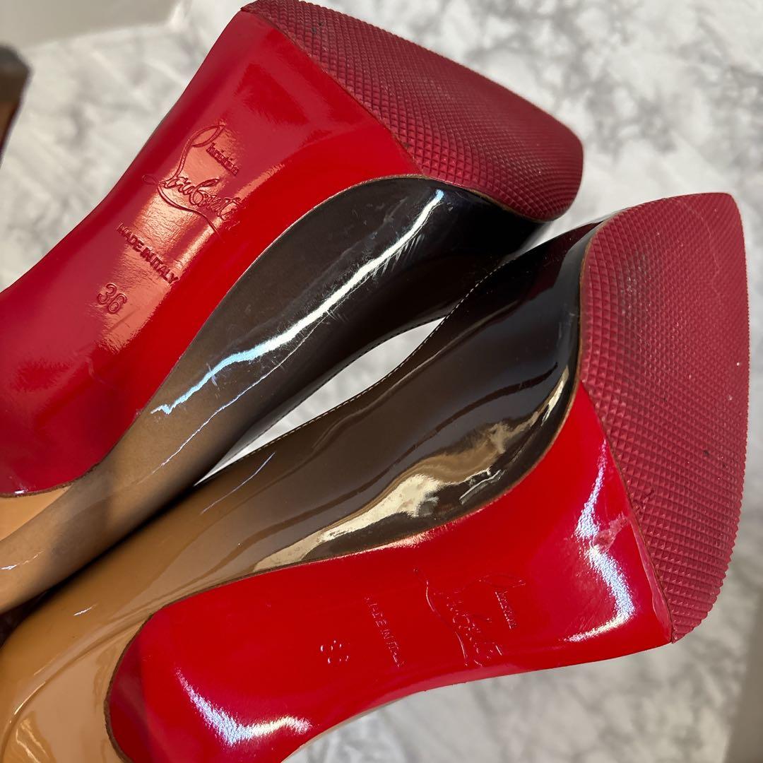 レア✨クリスチャンルブタン エナメル ハイヒール ブラック ベージュ