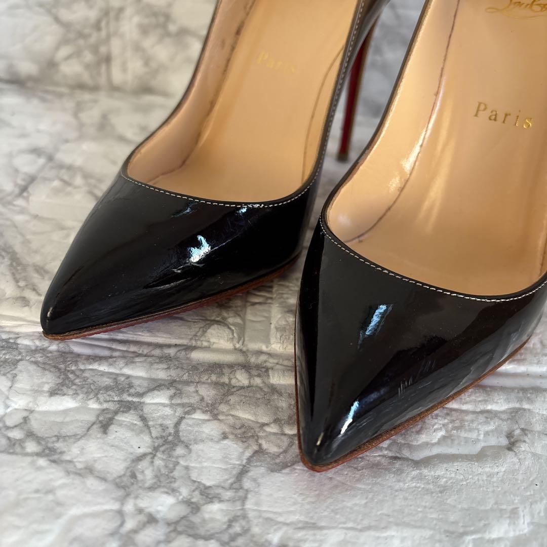 レア✨クリスチャンルブタン エナメル ハイヒール ブラック ベージュ