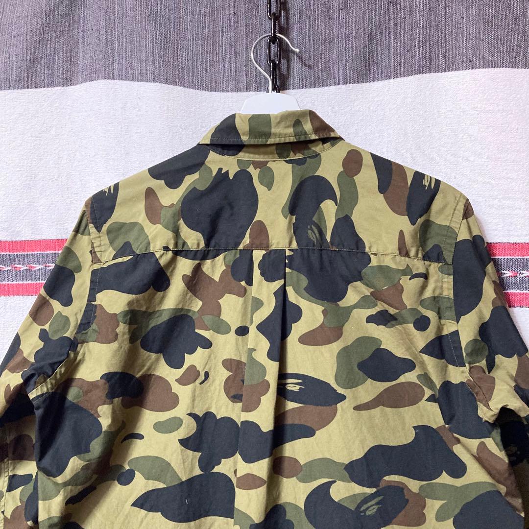 A BATHING APE 初期エイプカモ サイドブランドロゴBDシャツ人気希少