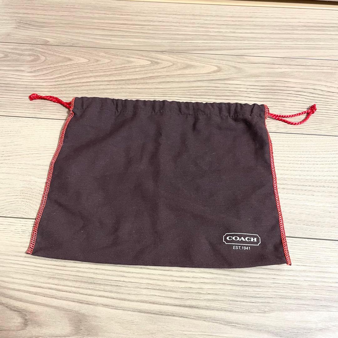 未使用/コーチ　アクセサリーポーチ　シグネチャー　ブラック　キャンバス　レザー