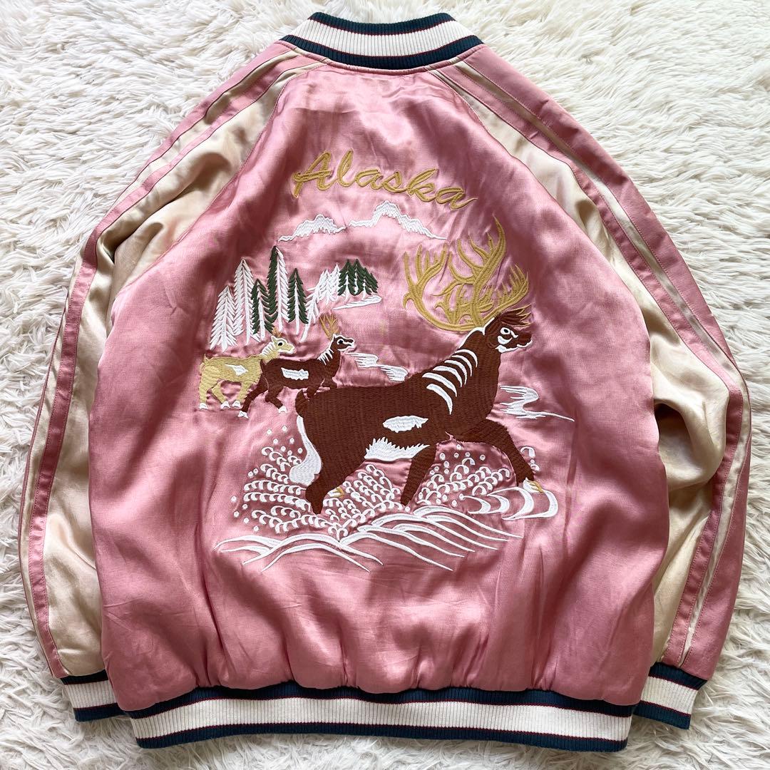 希少 美品 XXLサイズ HUSTON スーベニアジャケット トナカイ刺繍
