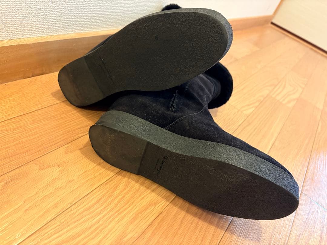 【中古】フェラガモ ロングムートンブーツ スエード 2way サイズ7ハーフ