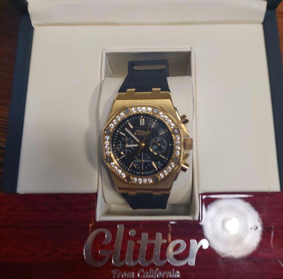 S*様 Glitter 時計 ゴールド/ブラック　グリッター　Hip-hop