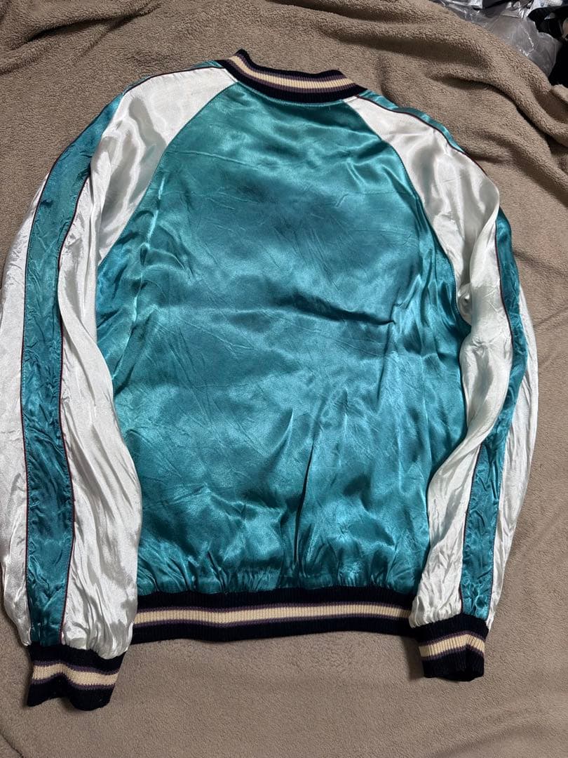 美品 ２面用 TK 龍 桜 日本限定 スカジャン vintage レーヨン