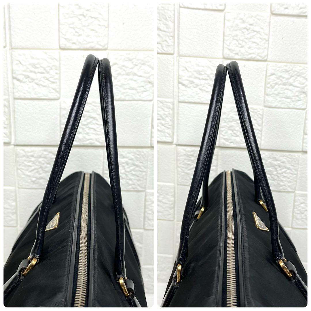 ✨美品✨☘️PRADA☘️✨トートバッグ✨三角ロゴ✨ナイロンレザー✨ゴールド金具✨