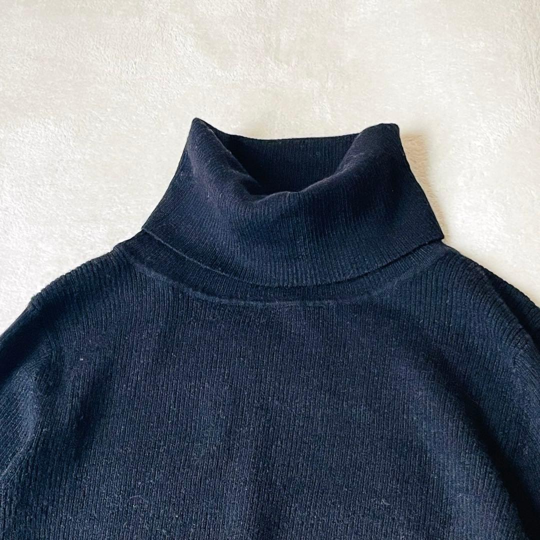 Deuxime Classe ブラック ribタートルネックセーター 黒　指抜き