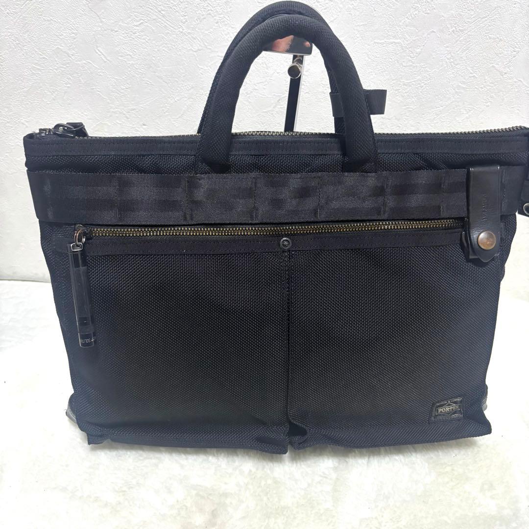 ロゴ美品✨ ポーター ヒート ビジネスバッグ メンズ A4可 薄型