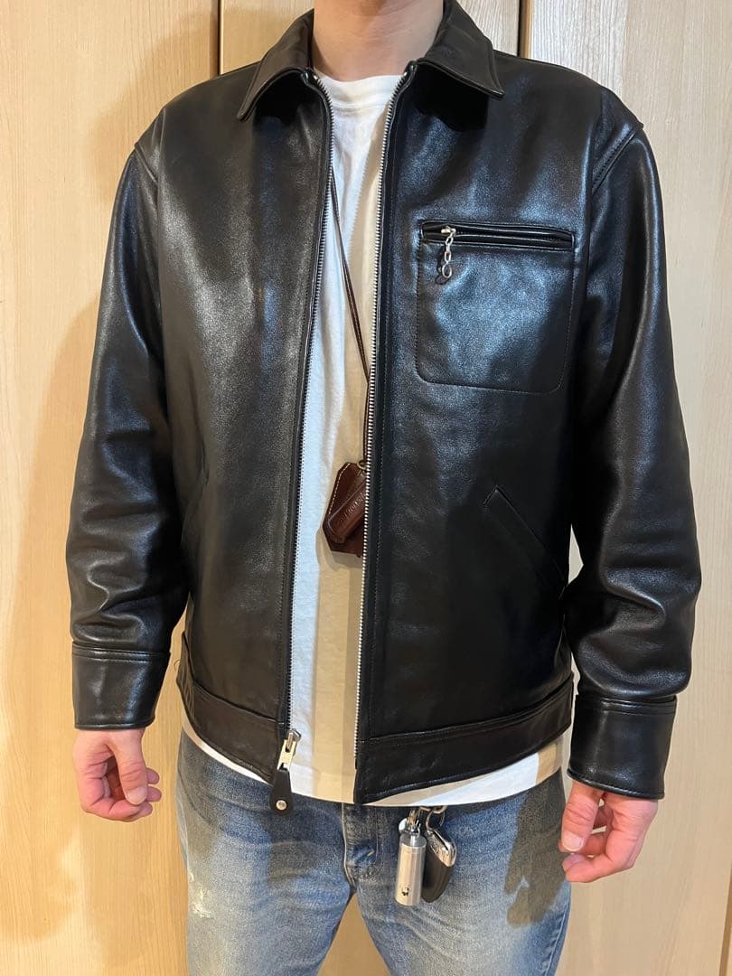 【完売品】Schott ブラックレザージャケット　L