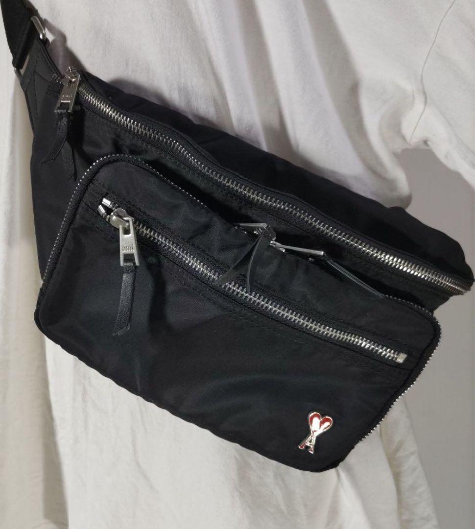 ami Paris ボディーバッグ　ウエストポーチ　ブラック男女兼用