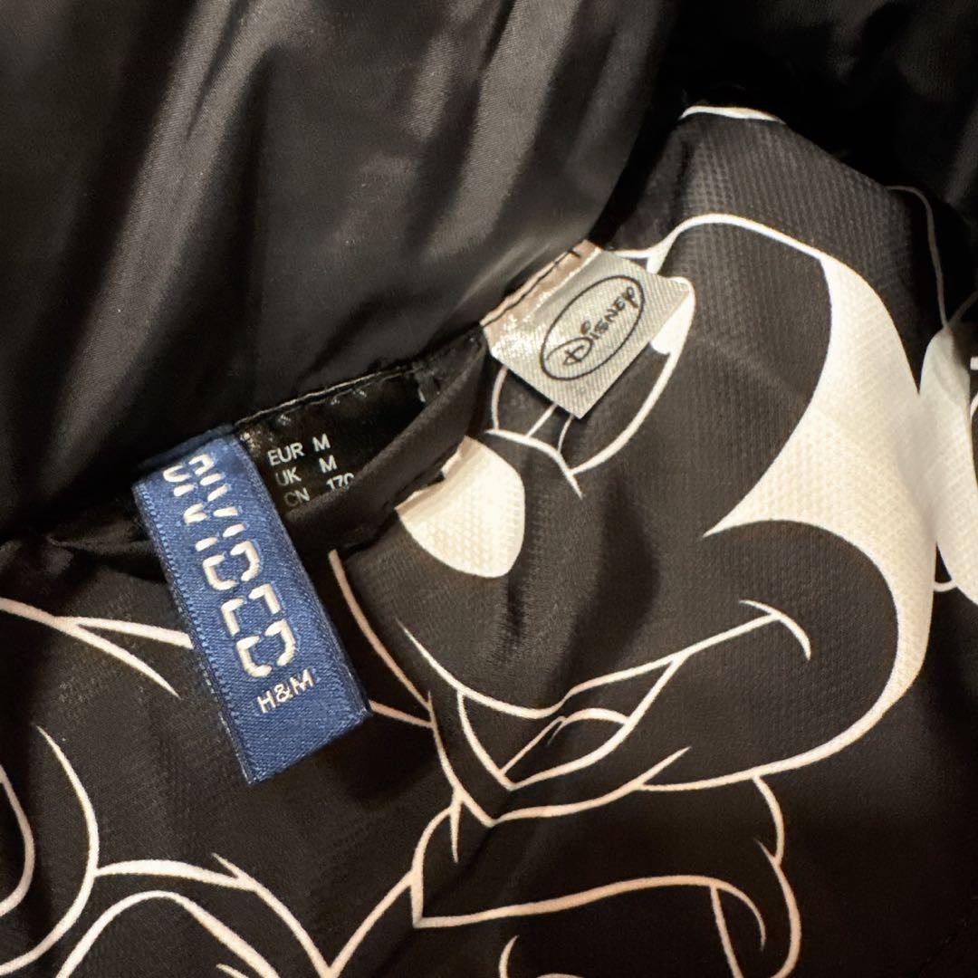  Disney ファンタジア ミッキー 総柄 ダウン　ジャケット M 黒