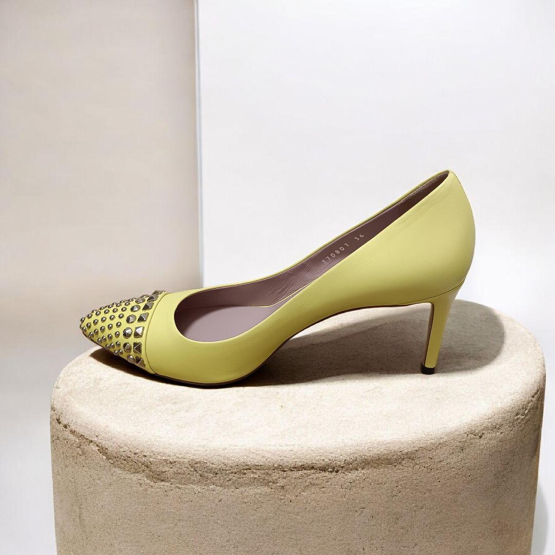 希少カラー★GUCCI グッチ スタッズ パンプス イエロー 36（23cm）