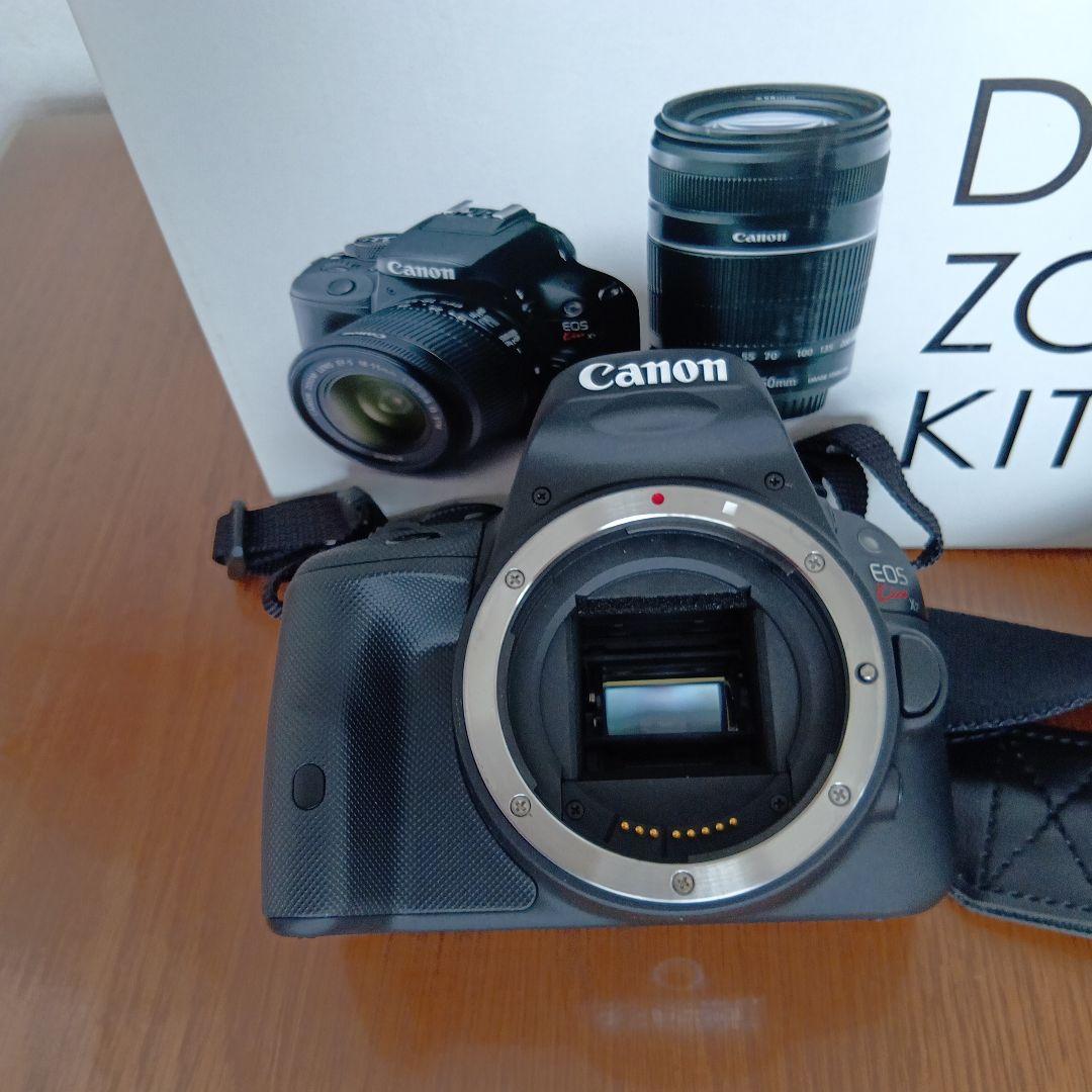 美品CanonEOSkissX7ダブルズームキットdiagnlニンジャストラップ