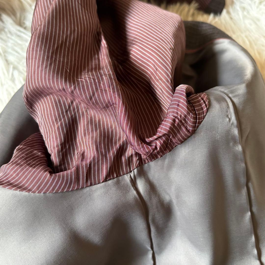 23区 44 XL オンワード樫山 ゆったり パンツスーツ グレー ストライプ