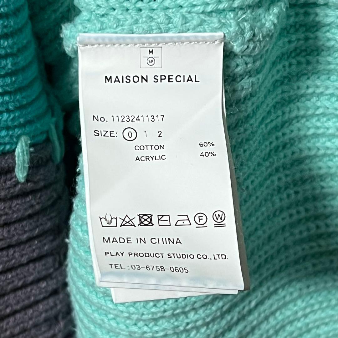 鬼ワッフルクレイジーパッチワーク切り替えプライムオーバークルーネックニット