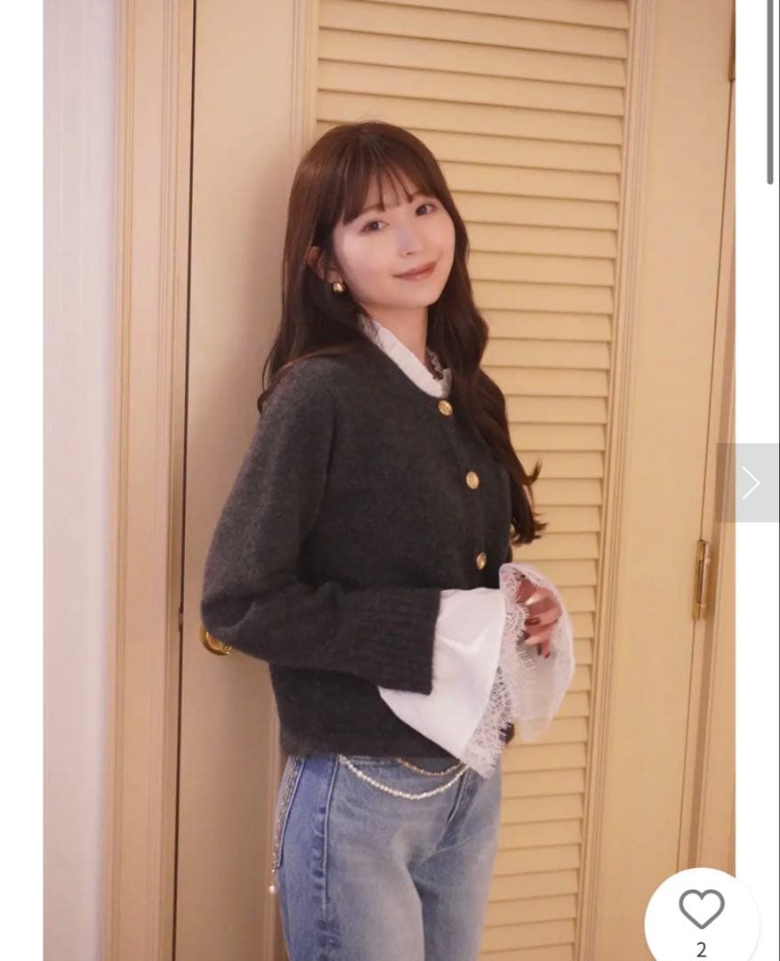 eimyistoire モヘアカーディガン　グレー