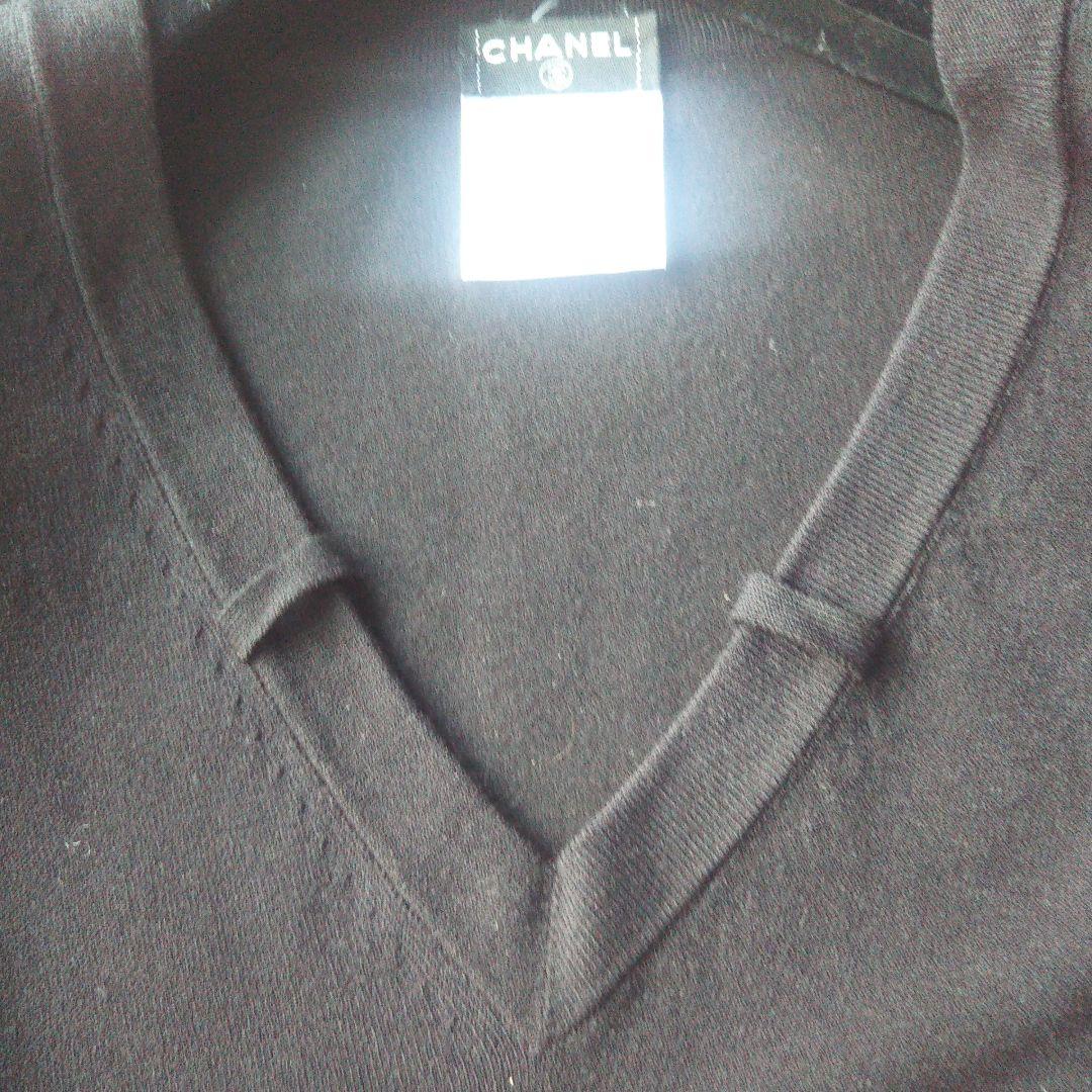 り*ん様 CHANELシャネル 美しいスカーフ付きセーターVネックsize42