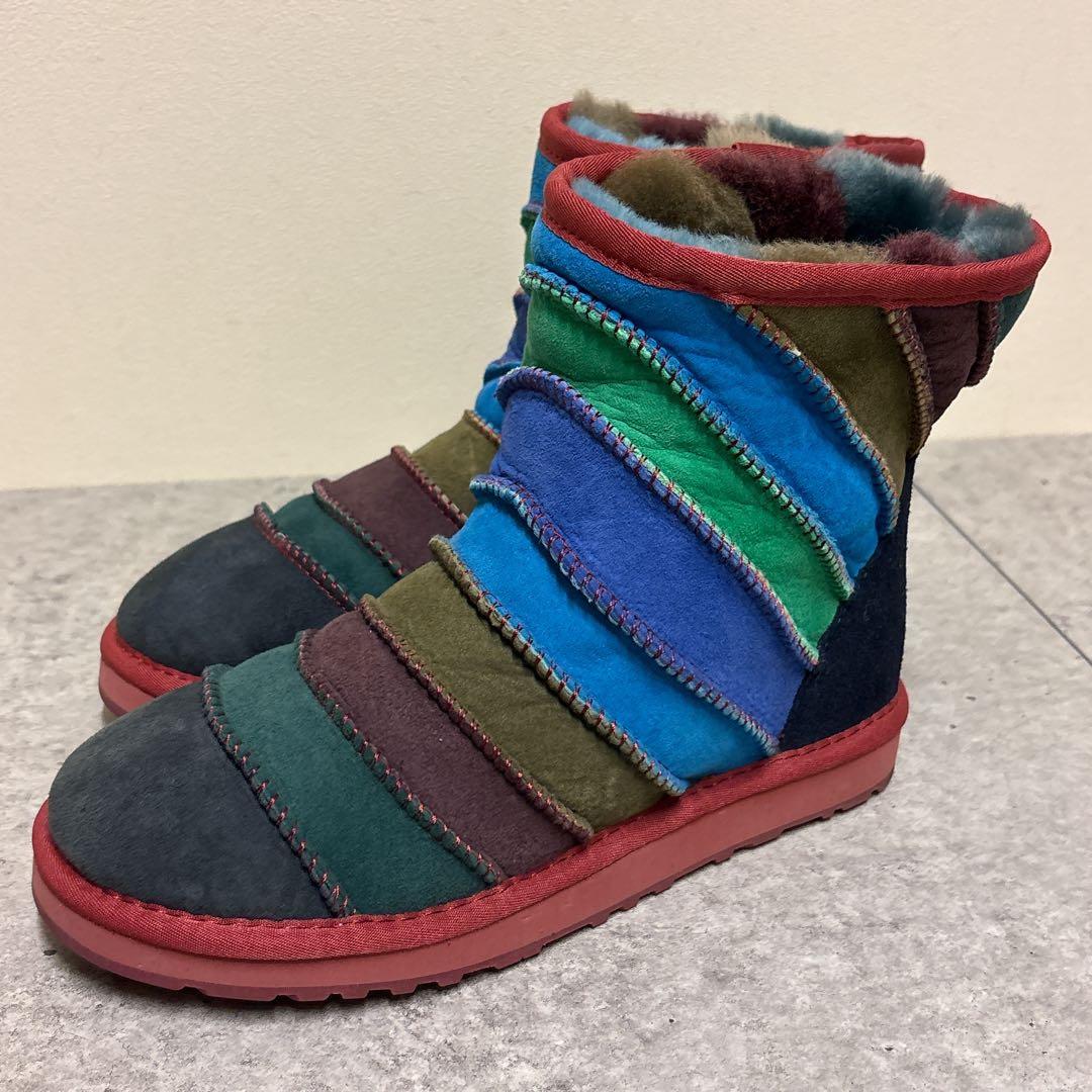 美品✨Estacion/エスタシオン　カラフルステッチ　ムートンブーツ M