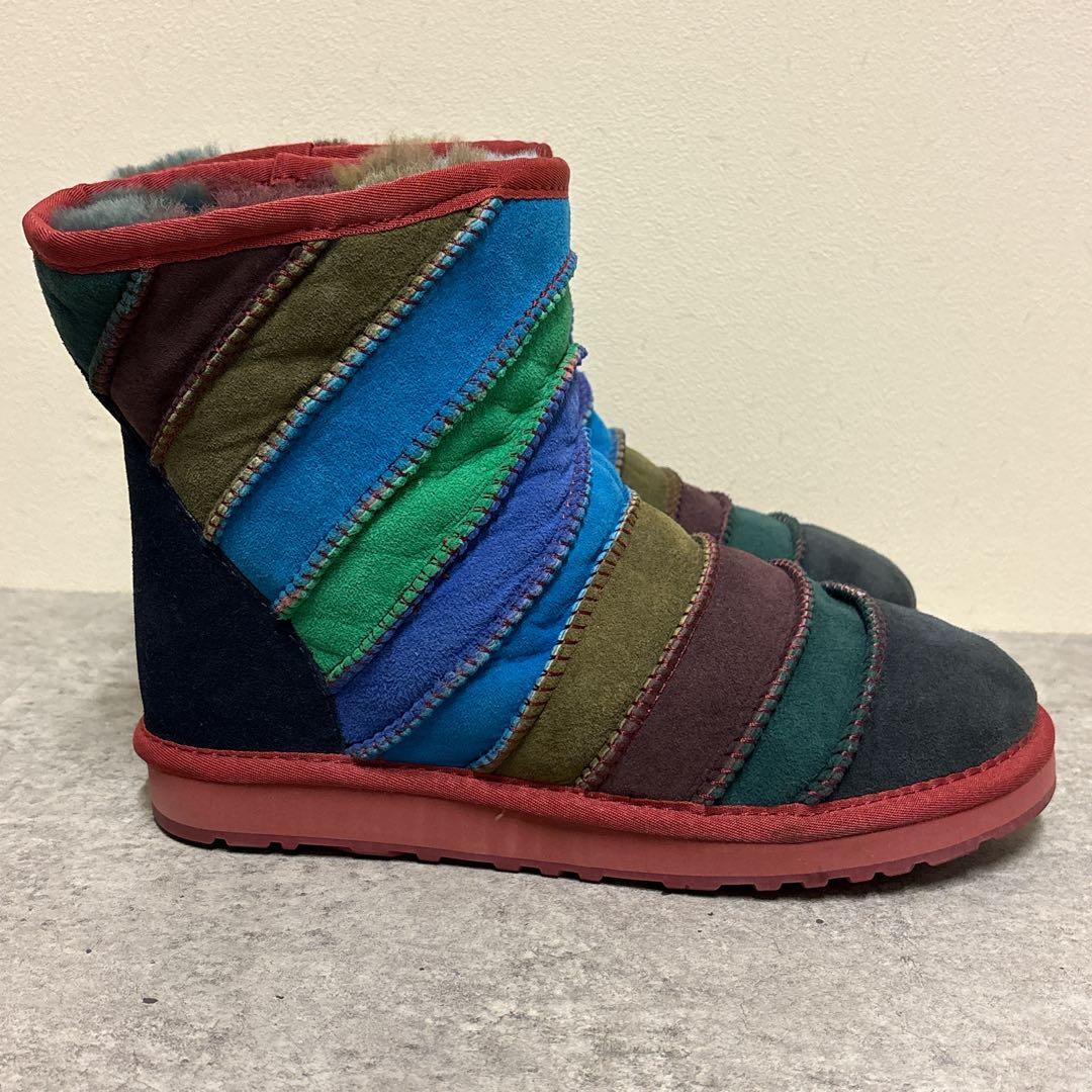美品✨Estacion/エスタシオン　カラフルステッチ　ムートンブーツ M