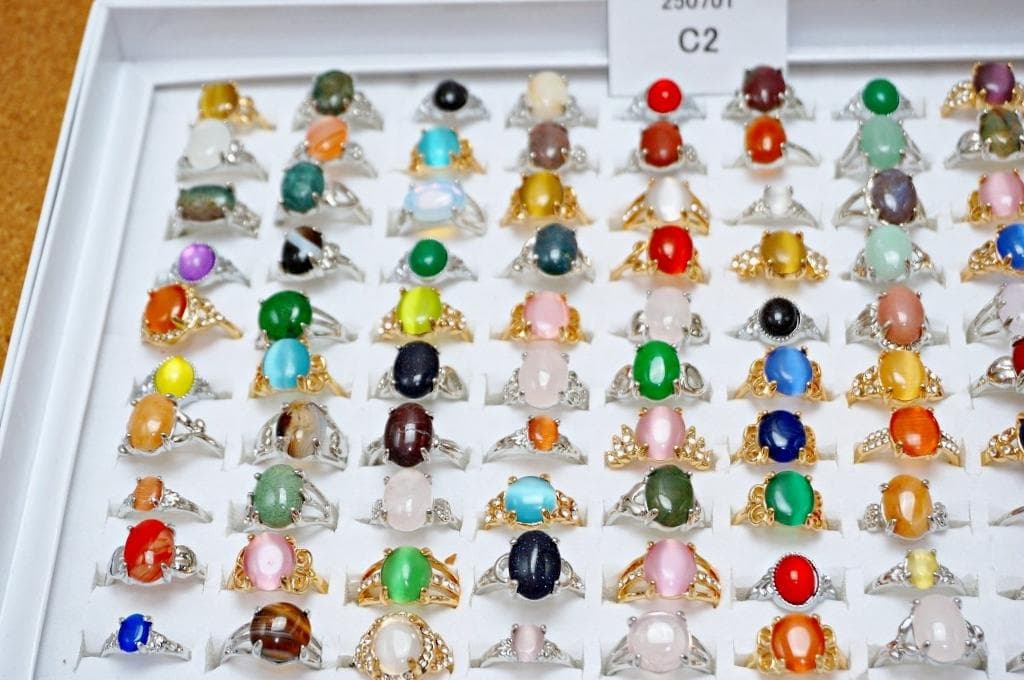 [48] 天然石 ファッションリング 100点 指輪 Nz12-250701C2