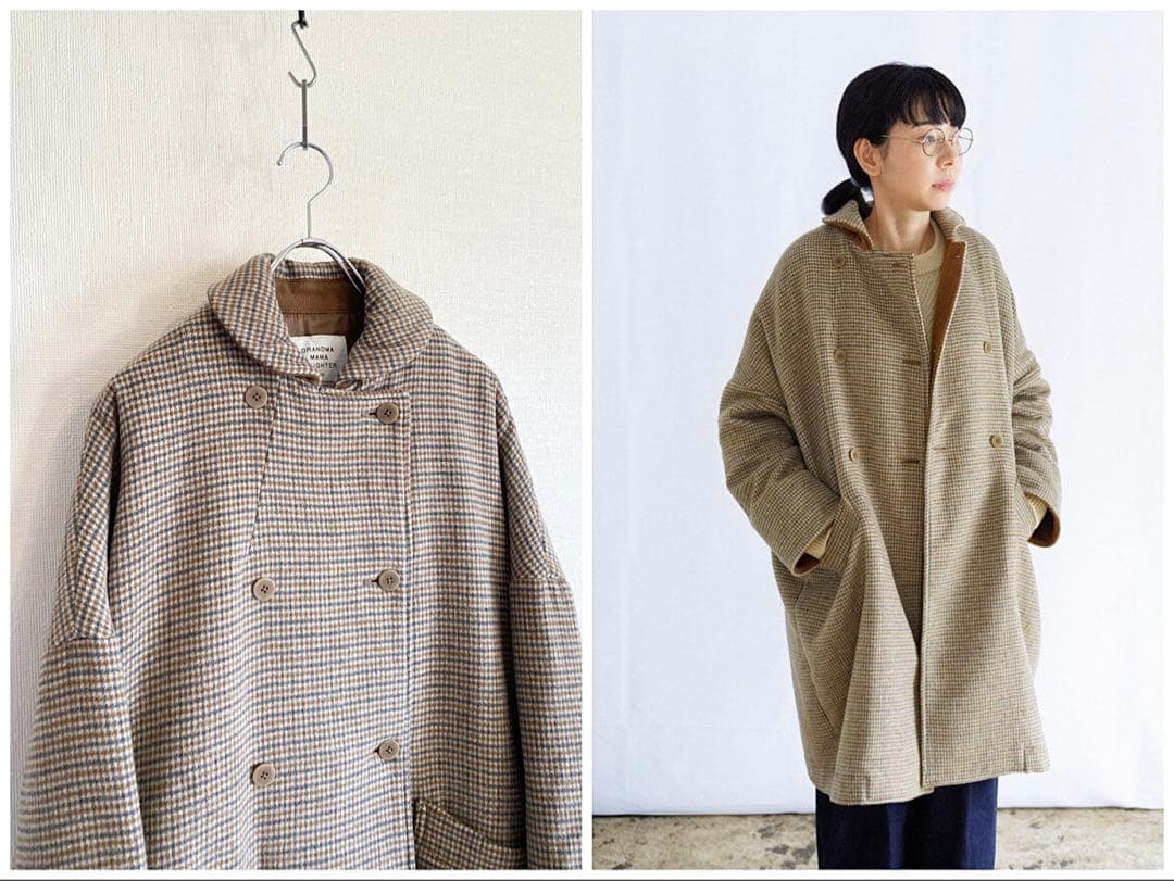 Kanocoさん着用 グランマママドーター ラウンドカラーワイドコート ゆったり