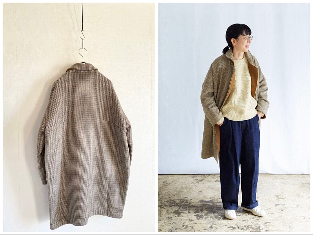 Kanocoさん着用 グランマママドーター ラウンドカラーワイドコート ゆったり