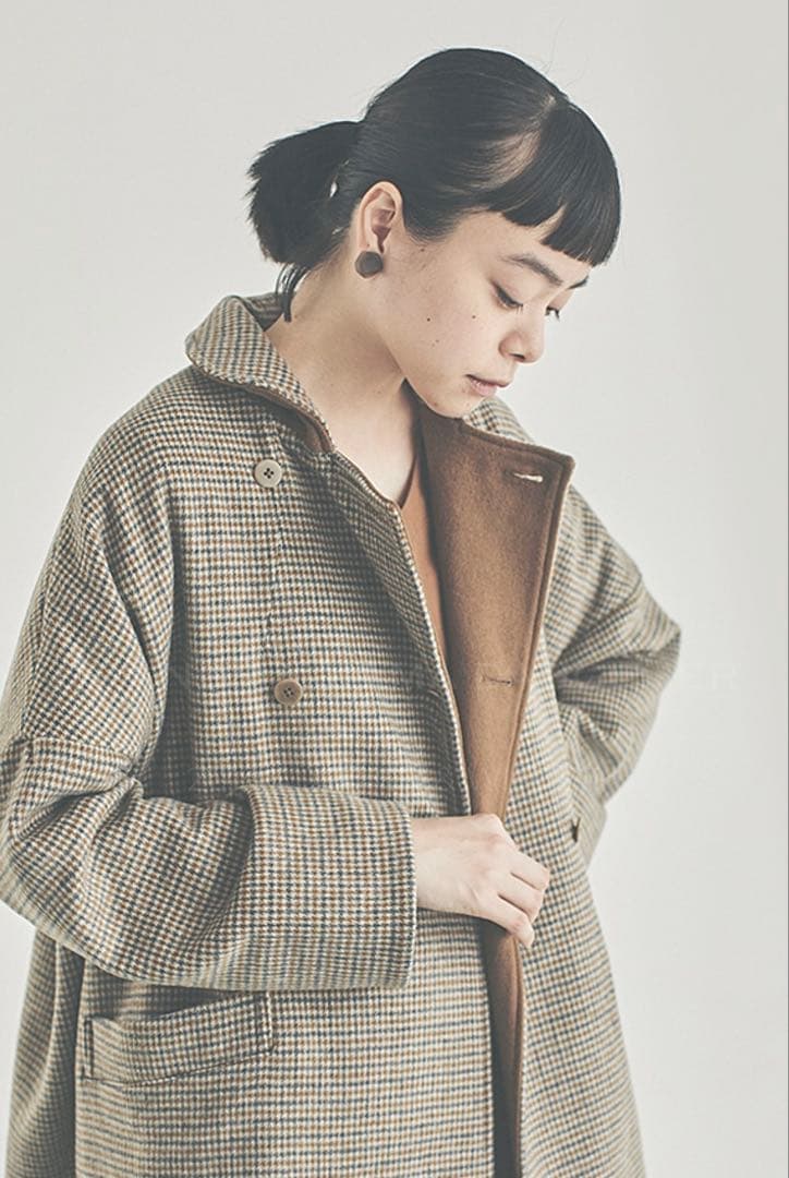 Kanocoさん着用 グランマママドーター ラウンドカラーワイドコート ゆったり