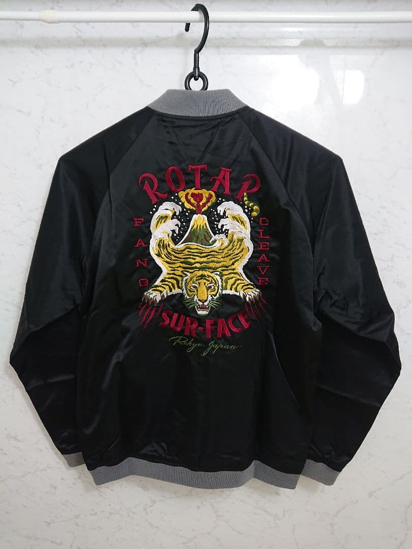 ROTARローター Tiger&Mt. Fuji スカジャン ブラック Lサイズ