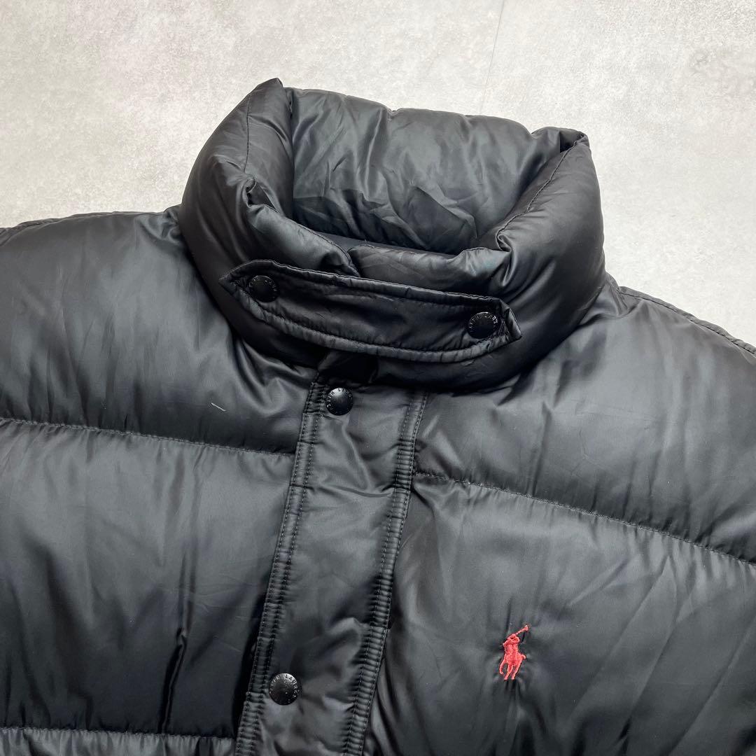 希少 美品 90s ラルフローレン ダウンジャケット チンストラップ 肉厚 黒M