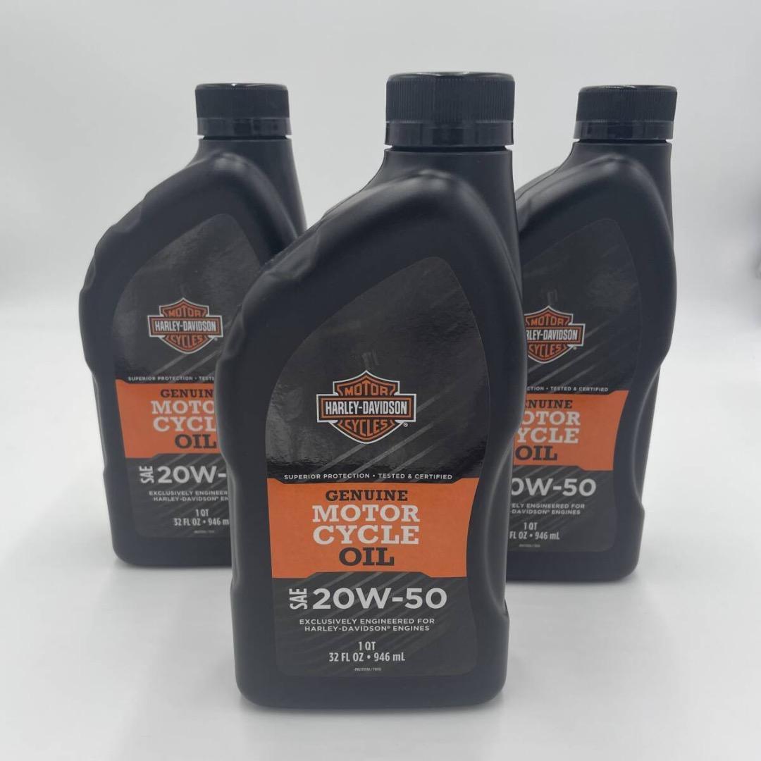送料無料！62600007 - ハーレー純正オイル 20W50、3本セット新品！