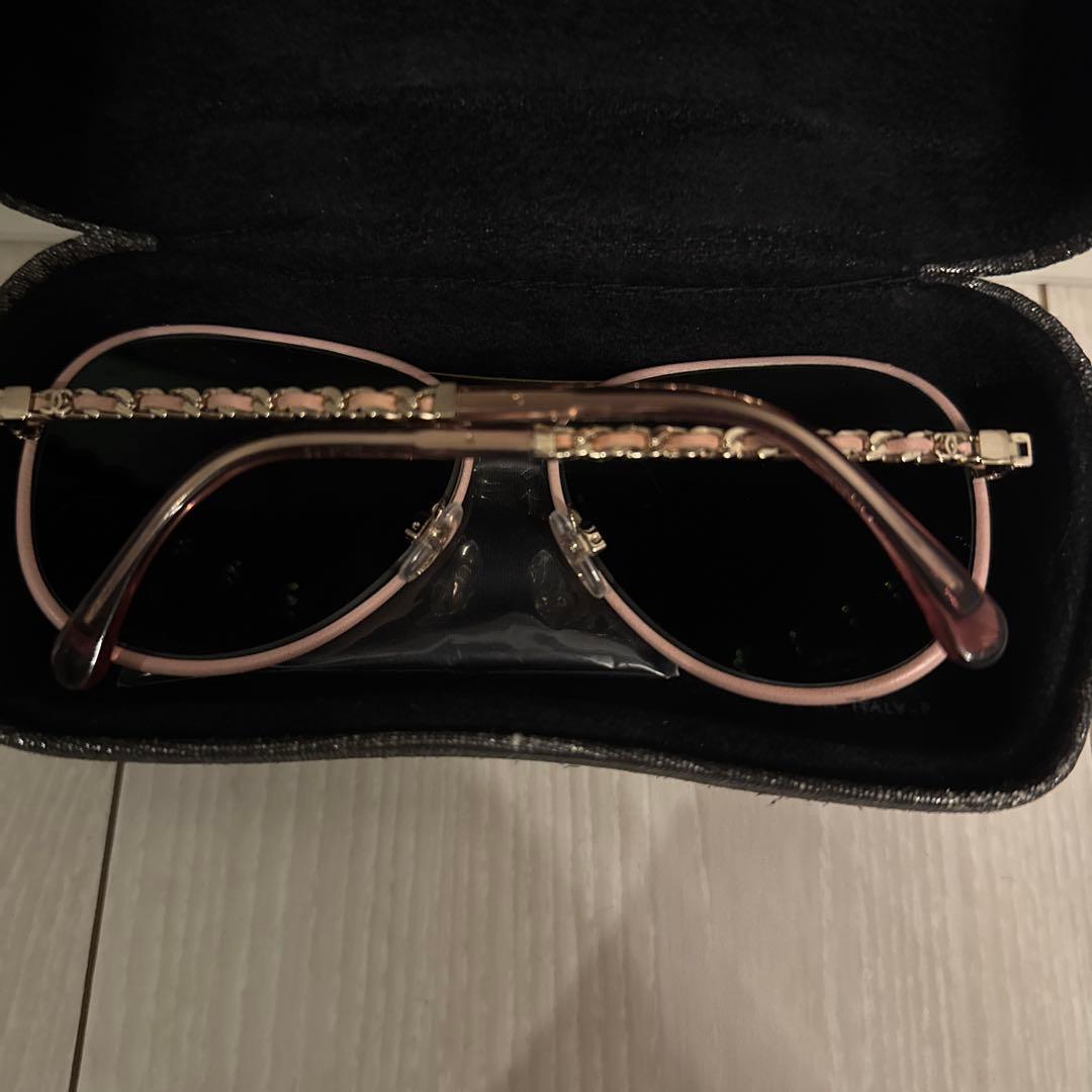 ピンク ラウンド型 サングラス イタリア製