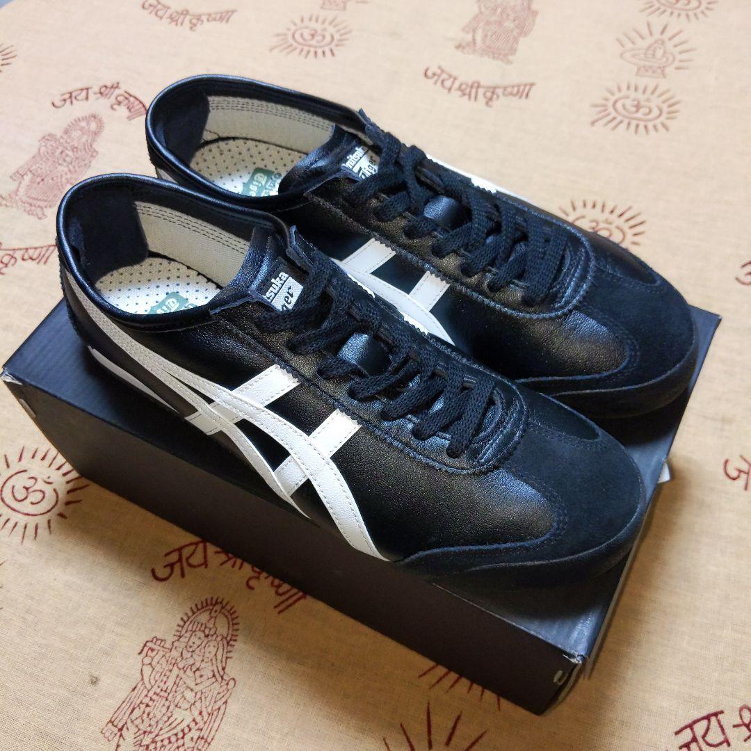 《美品箱付27.5cm》オニツカタイガー メキシコ66 黒×白