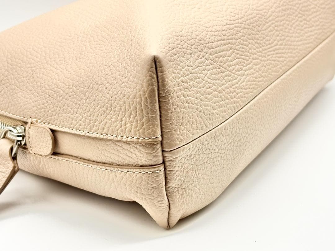 1度使用 ジャンニキアリーニ アリファ M ２WAYバッグ ピンクベージュ