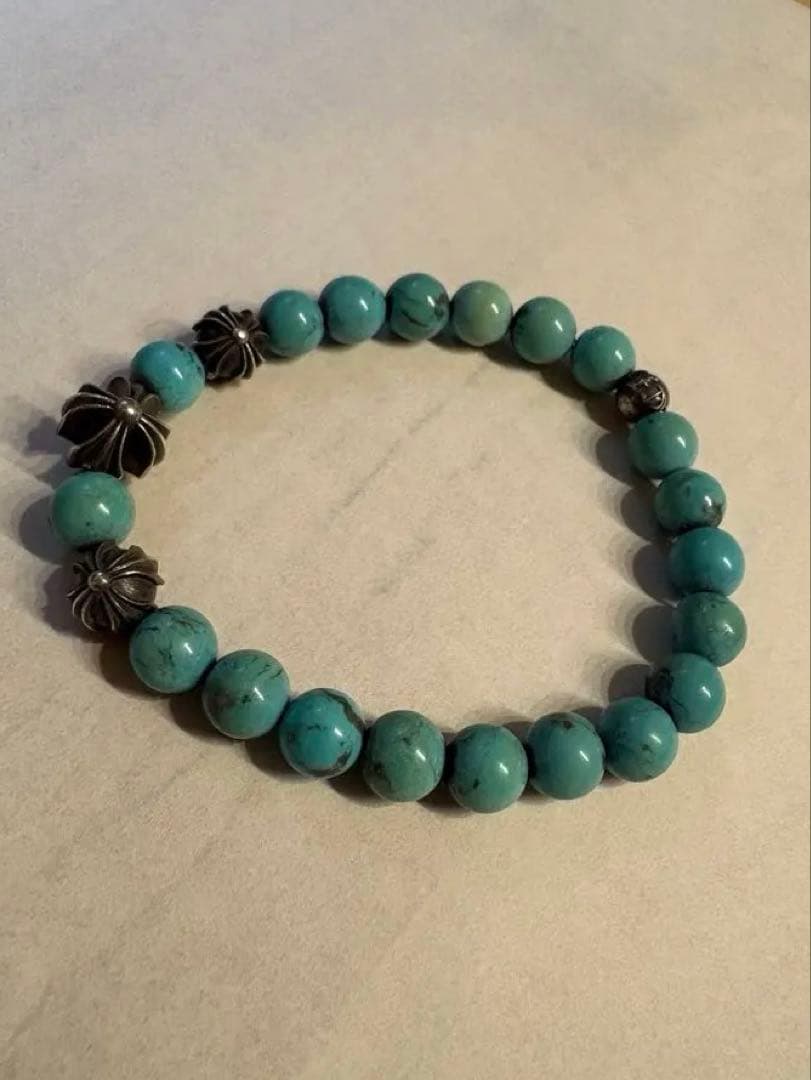 クロムハーツ ビーズブレスレット　ターコイズ