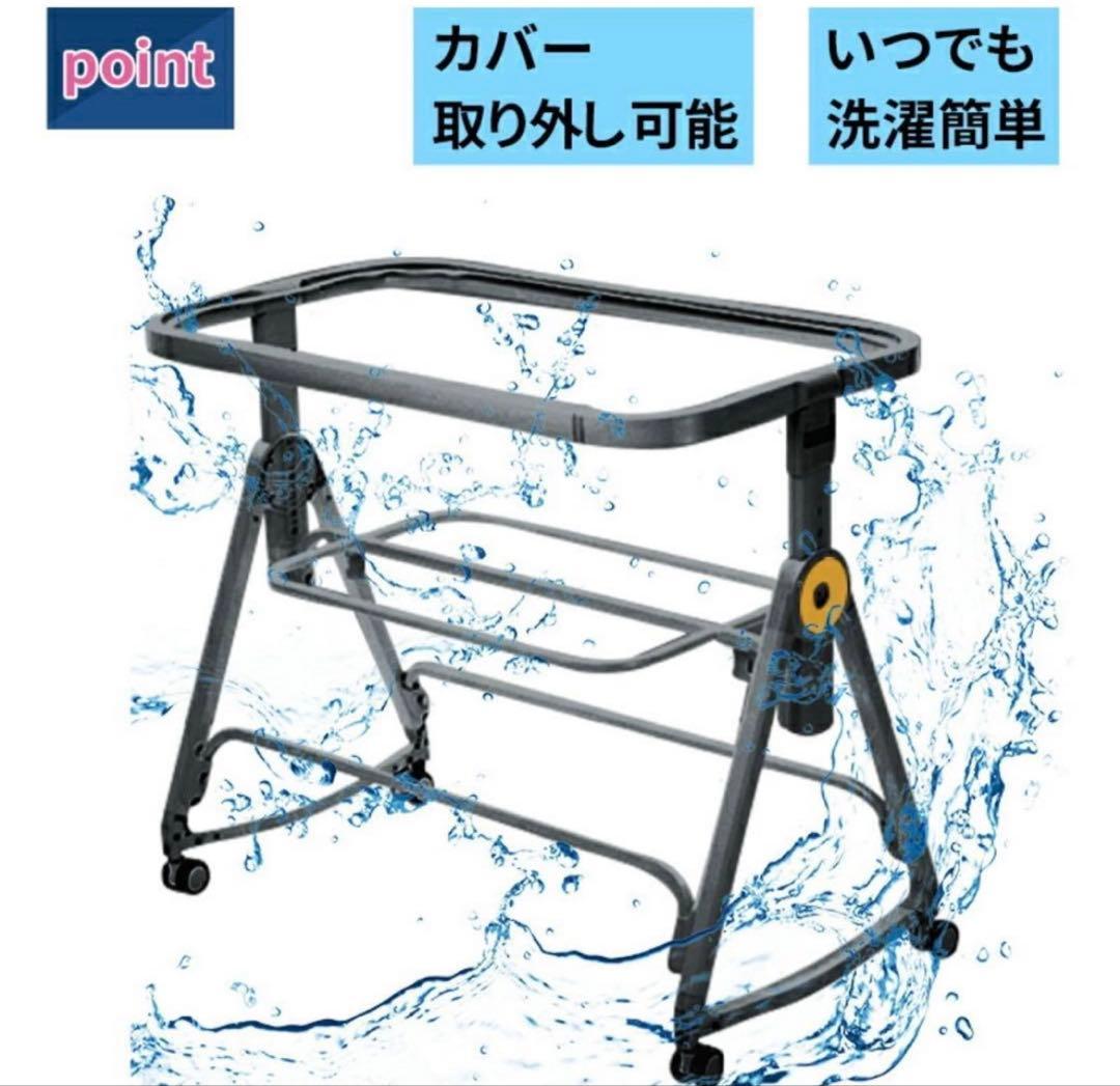 HZDMJ 高さ調整可能 ベビーベッド グレー