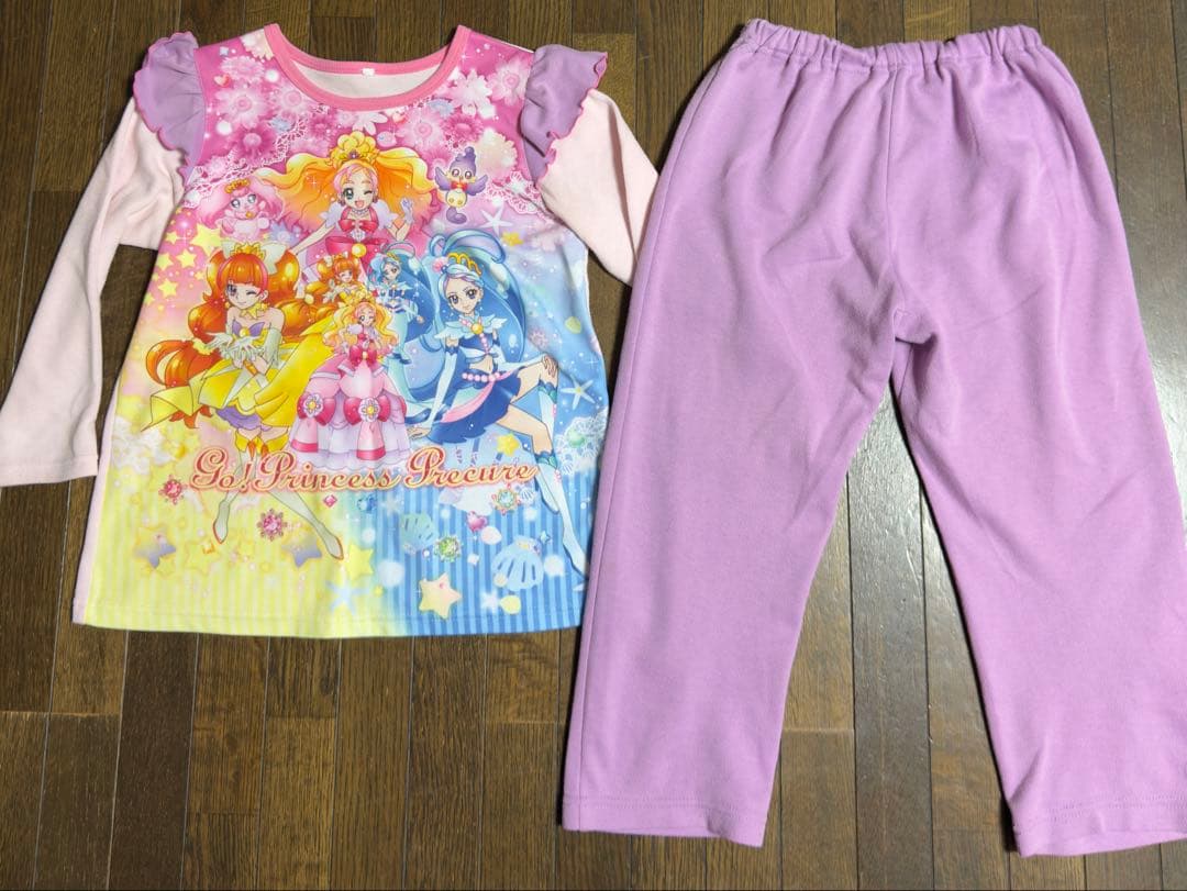 さ*ち様 プリキュア-アイカツパジャマ&ラップタオルセット 130&140㎝