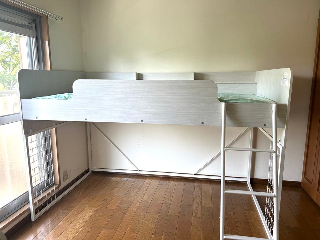 【美品・セット販売】ニトリ システムベッド デスク・収納付き ホワイト系