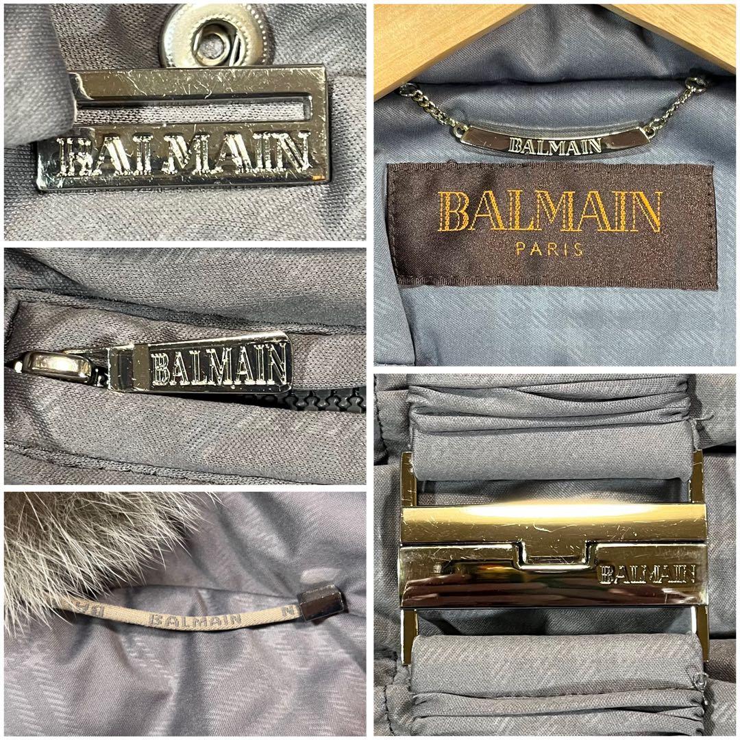 【極美品】BALMAIN PARIS ロングダウンコート L フォックスファー