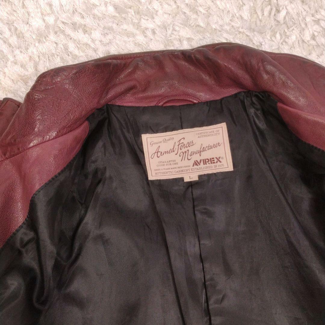 メンズ☆AVIREX　シングルライダース　革ジャン　レザージャケット　上野商会L