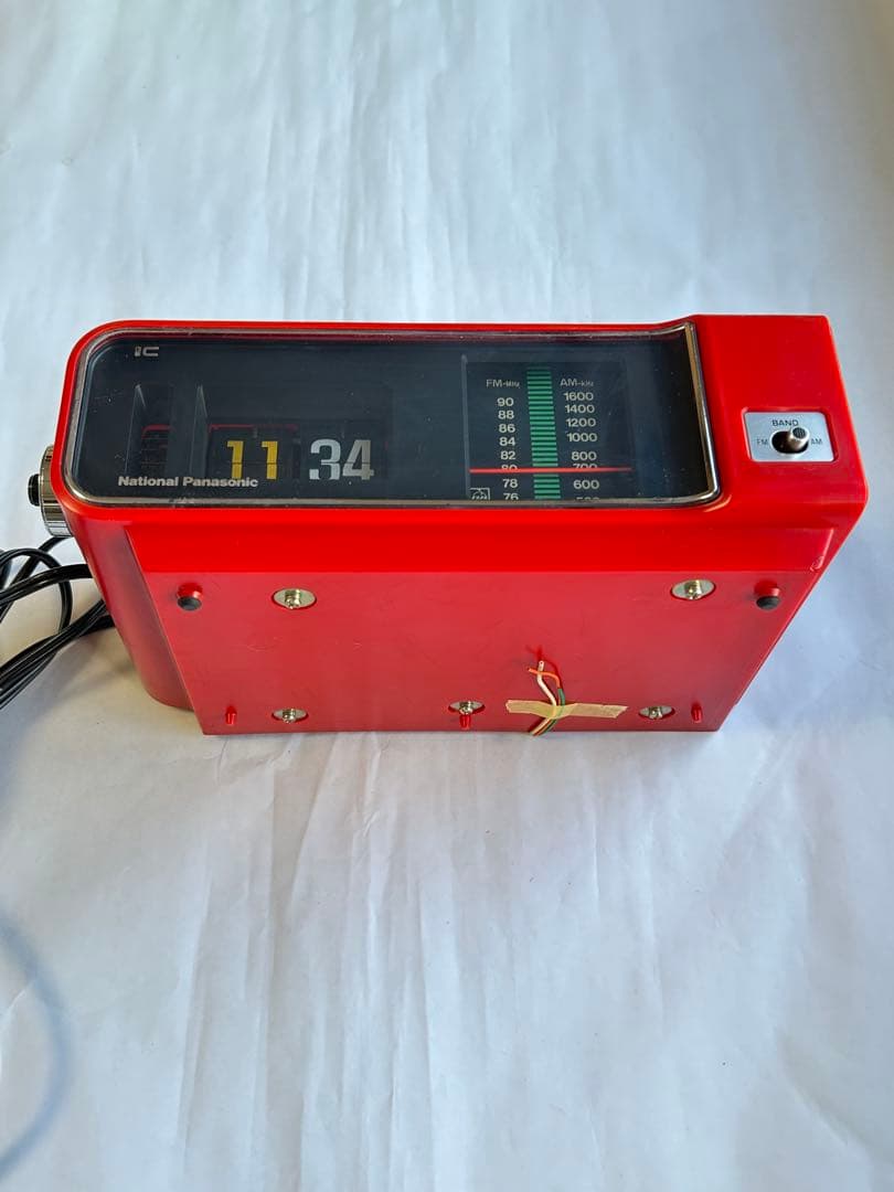 レトロ National Panasonicラジオ付きパタパタ時計RC-623