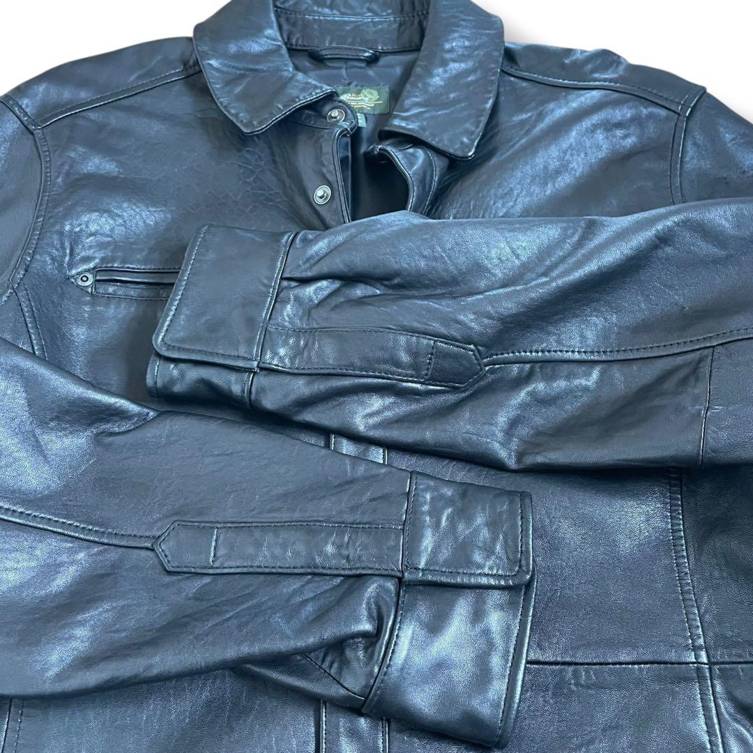 【美品】エディーバウワー 上質 レザージャケット カーコート 黒 ラムレザー