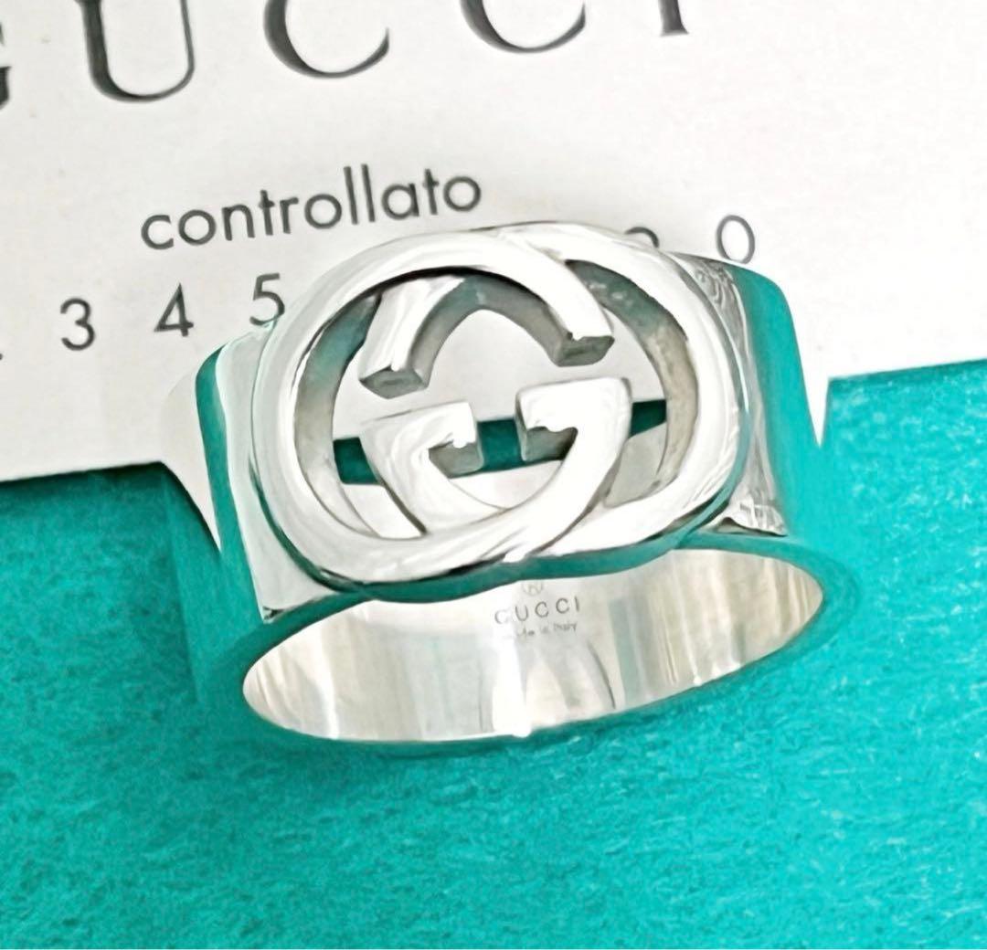 極美品‼️GUCCI 指輪　インターロッキングワイドリング　20号