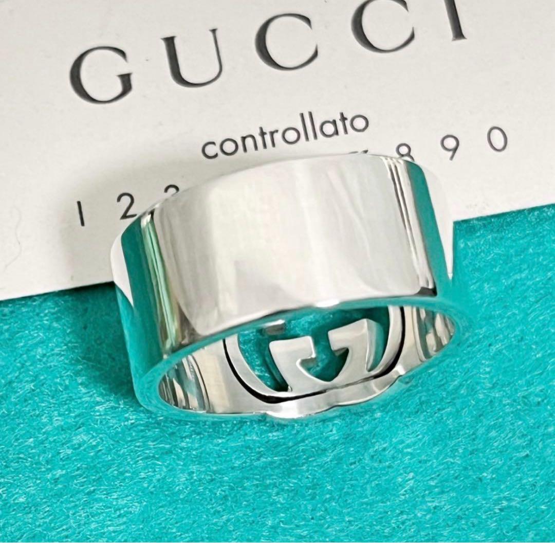 極美品‼️GUCCI 指輪　インターロッキングワイドリング　20号