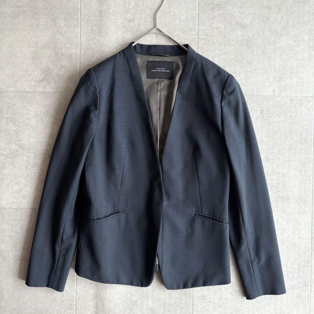 美品✨グリーンレーベルリラクシング カチリラ パンツスーツ 紺 38